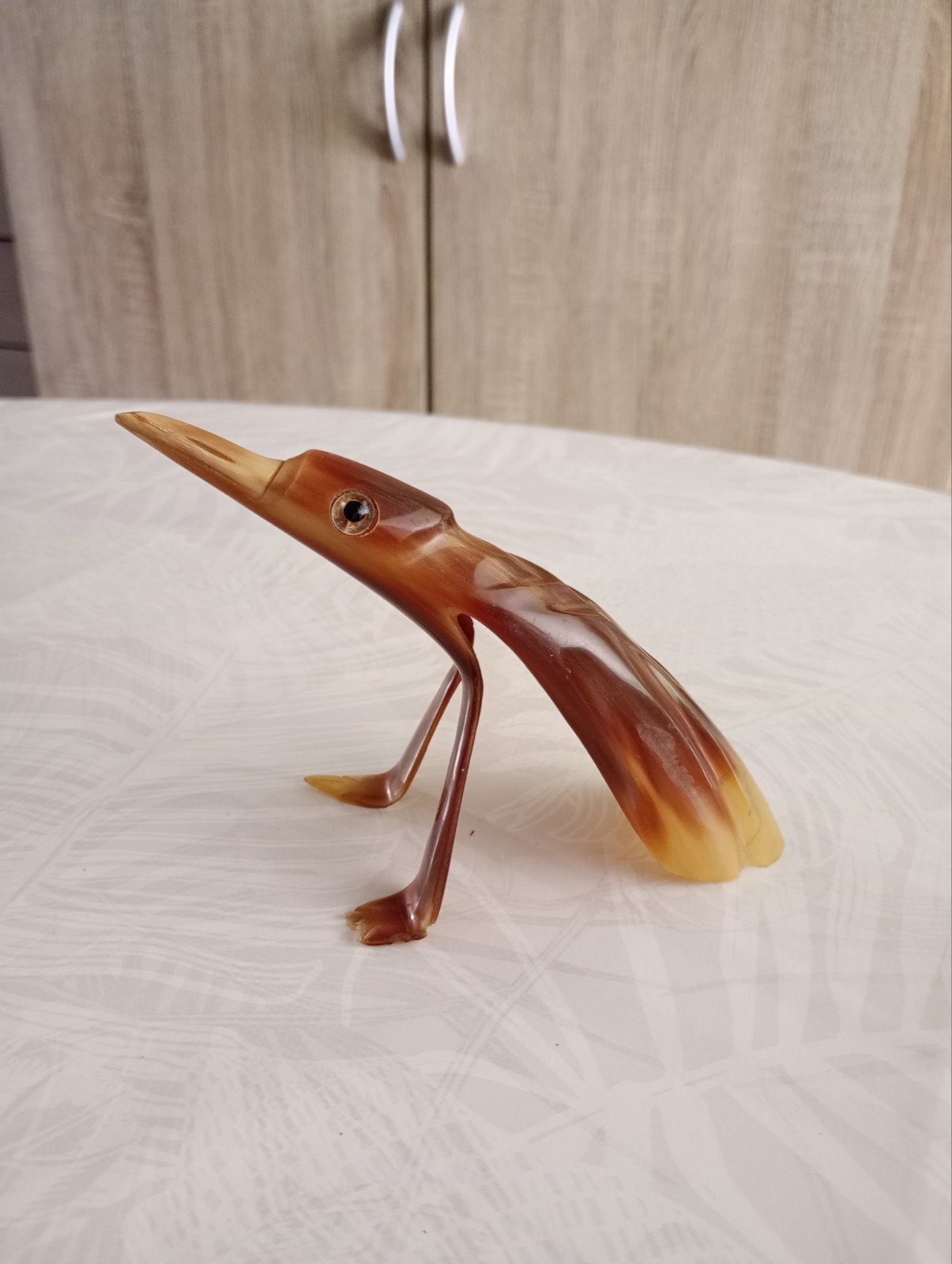 Oiseau stylisé vintage en corne véritable sculptée, Enlèvement ou Envoi
