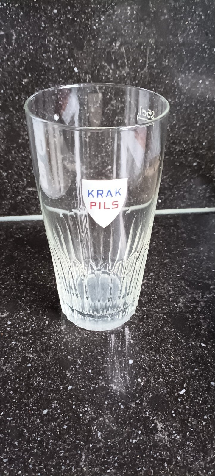 oud geribd bierglas oude br. van Wintam/muyshondt Krak, Verzamelen, Ophalen of Verzenden