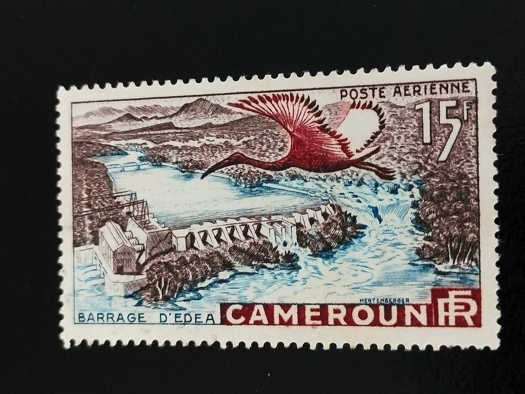 Cameroun 1953 - Barrage d'Edea, oiseaux, Envoi, Autres pays, Affranchi