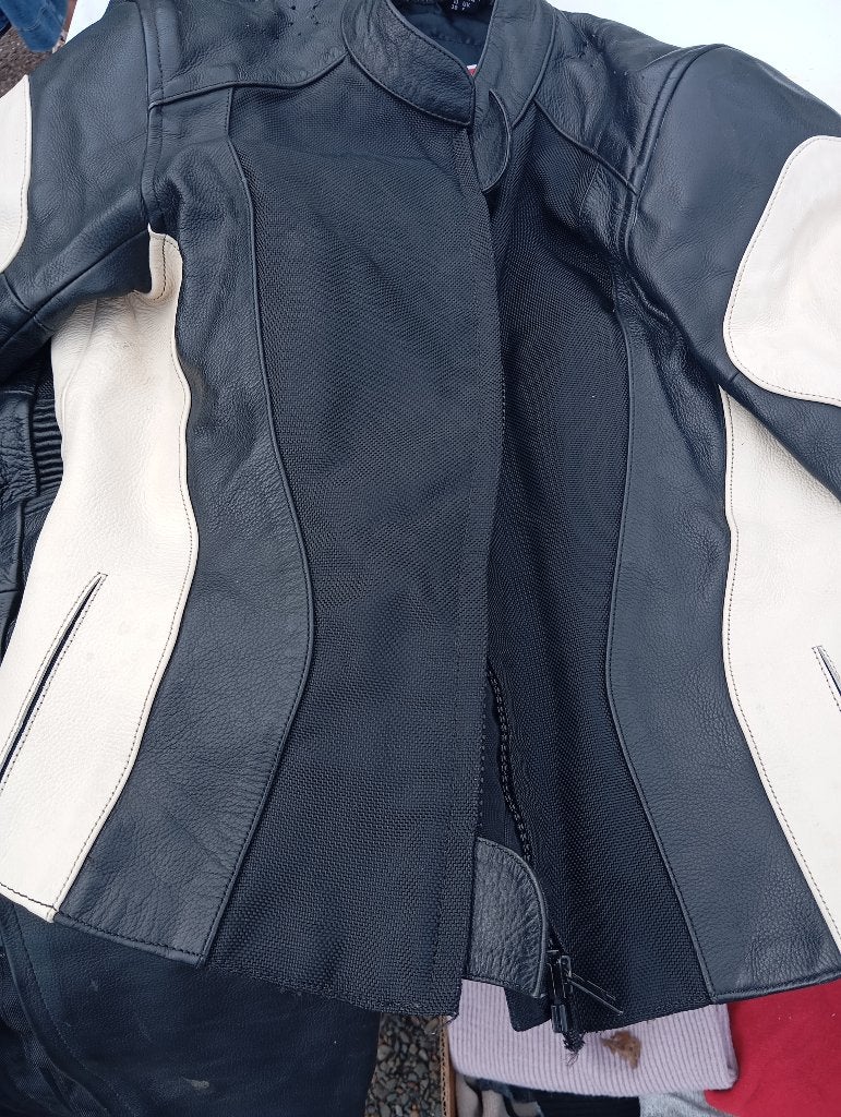 Veste et pantalon moto en cuir, Voir étiquette, Seconde main, Enlèvement ou Envoi, Ensemble