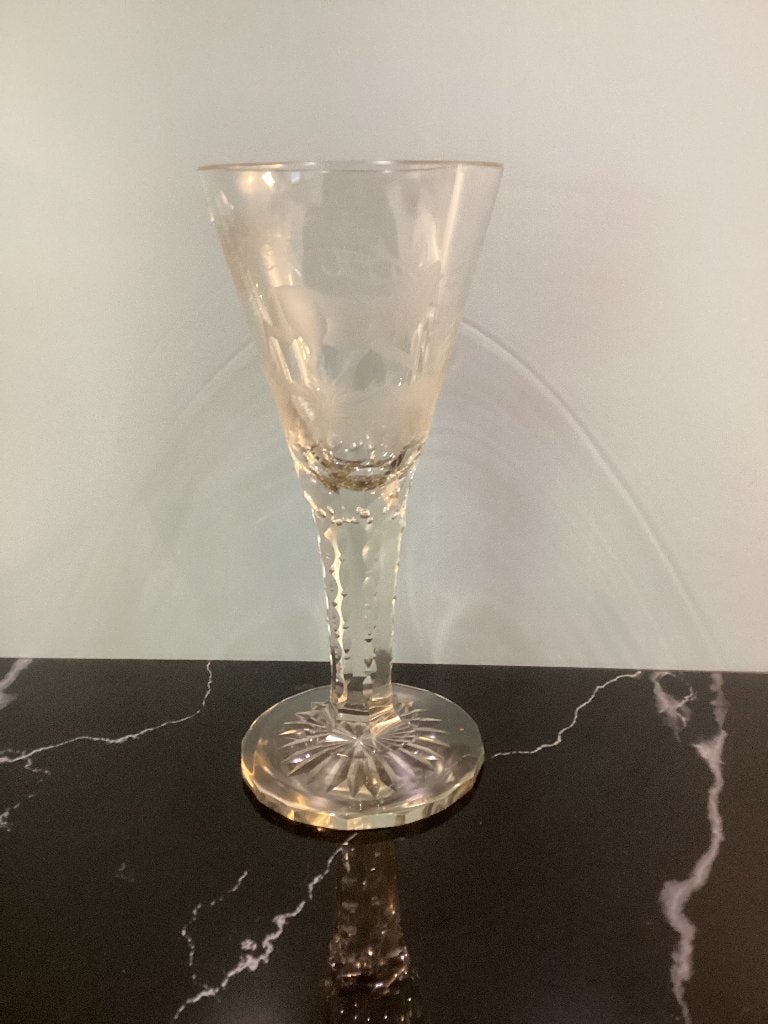 Jachtglas / bruidsglas in kristal. 052/Ba., Ophalen