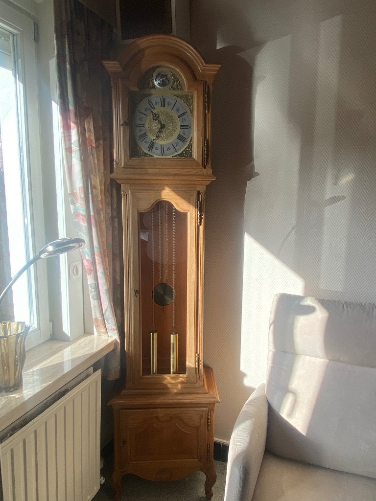 staande klok in massief eik, Enlèvement, Comme neuf, Analogique, Horloge sur pied