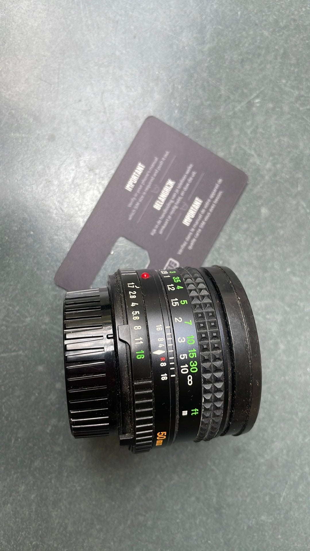 Lens Minolta 50mm diameter 55mm 11.7, TV, Hi-fi & Vidéo, Enlèvement ou Envoi, Comme neuf, Minolta