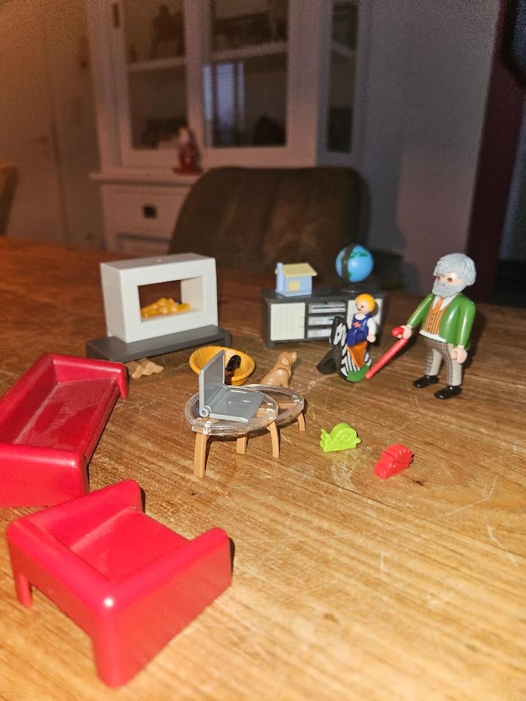 Playmobil Woonkamer met opa 70207, Kinderen en Baby's, Speelgoed | Playmobil, Zo goed als nieuw, Complete set, Ophalen of Verzenden