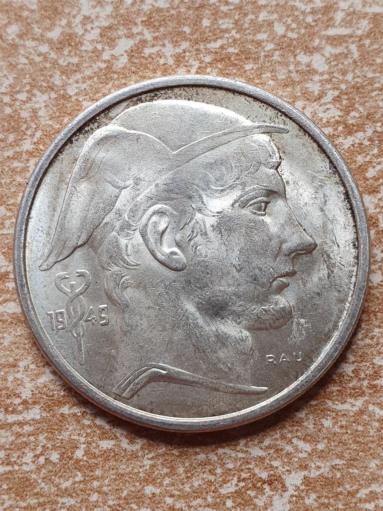 50 frank Prins Karel / Mercurius 1949 Frans, Zilver, Ophalen of Verzenden, Losse munt, Zilver