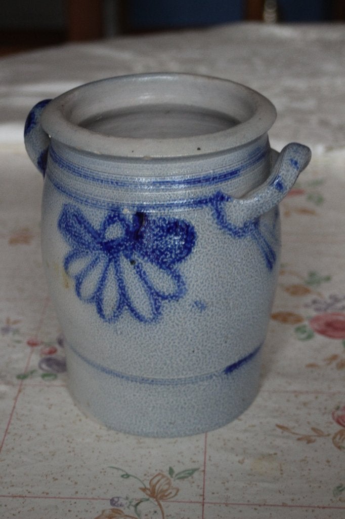 Pot en grès à motifs bleus, Antiquités & Art, Enlèvement