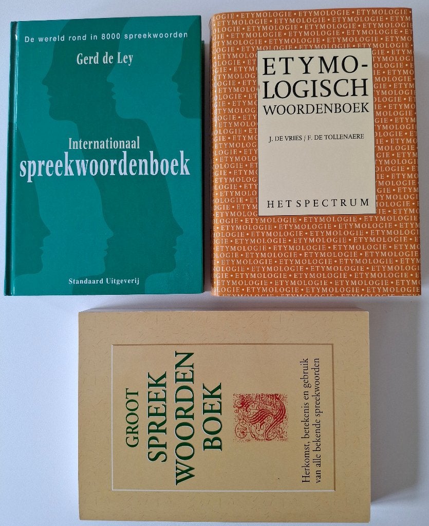 2 Spreekwoordenboeken (G. De Ley)+1 etymologisch woordenboek, Enlèvement ou Envoi, Comme neuf