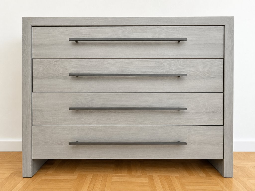 À vendre : commode moderne 4 tiroirs – coloris gris clair, Maison & Meubles, 3 ou 4 tiroirs, 25 à 50 cm, Moins de 100 cm, Comme neuf