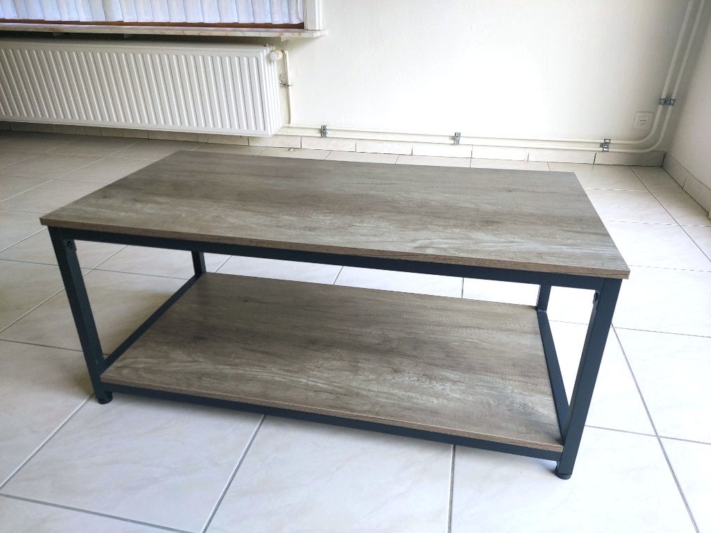 Bruingrijze salontafel, L 100 x B 50 x H 44 cm, als nieuw, Huis en Inrichting, Tafels | Salontafels, 50 tot 100 cm, 50 tot 100 cm