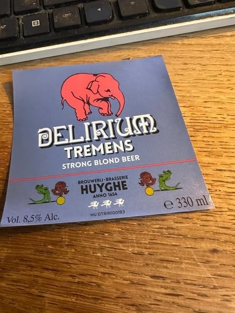 Label brasserie Delirium tremens Huyghe Melle Belgique 330, Collections, Enlèvement ou Envoi, Neuf, Autres types, Autres marques