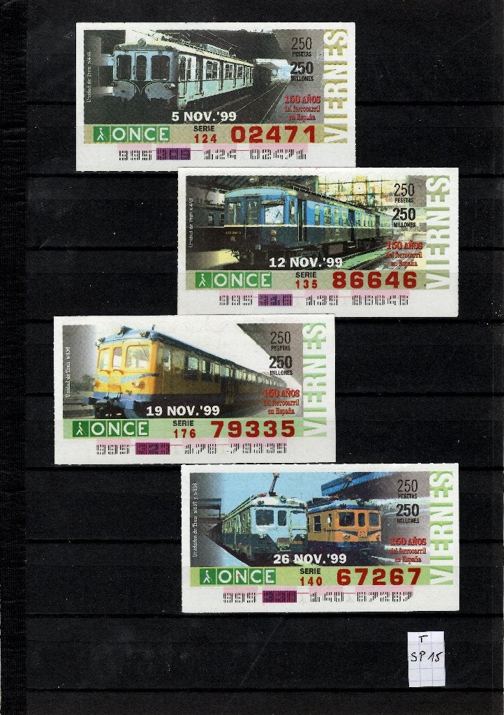 Loterijtickets voor Spanje + treinen (7), Verzenden, Gebruikt, Trein, Overige typen