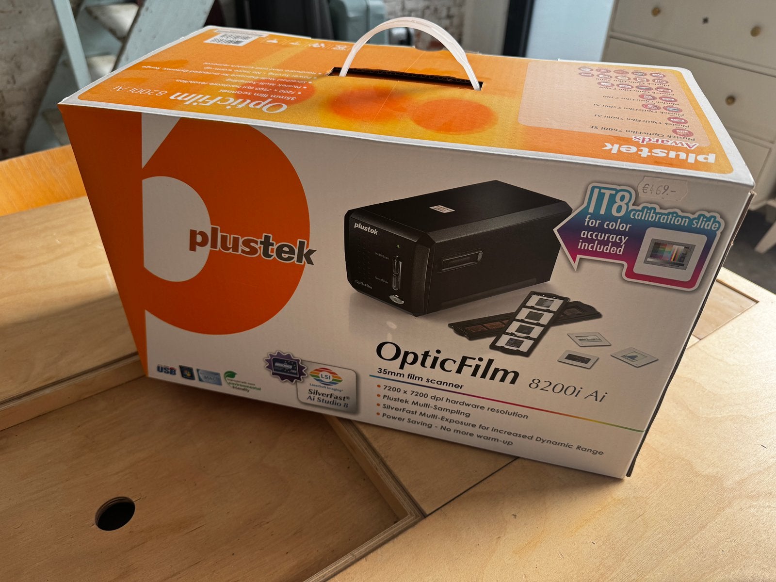 Plustec Opticfilm 8200i negatiefscanner, Computers en Software, Scanners, Ophalen, Zo goed als nieuw