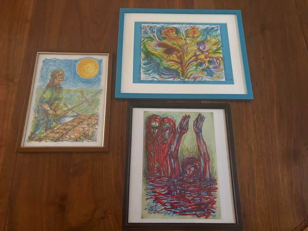 3 moderne schilderijen van Leo Vonk, Ophalen