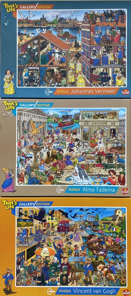 3 comische puzzles 1000stukjes That's Life, Ophalen of Verzenden, 500 t/m 1500 stukjes, Zo goed als nieuw, Legpuzzel