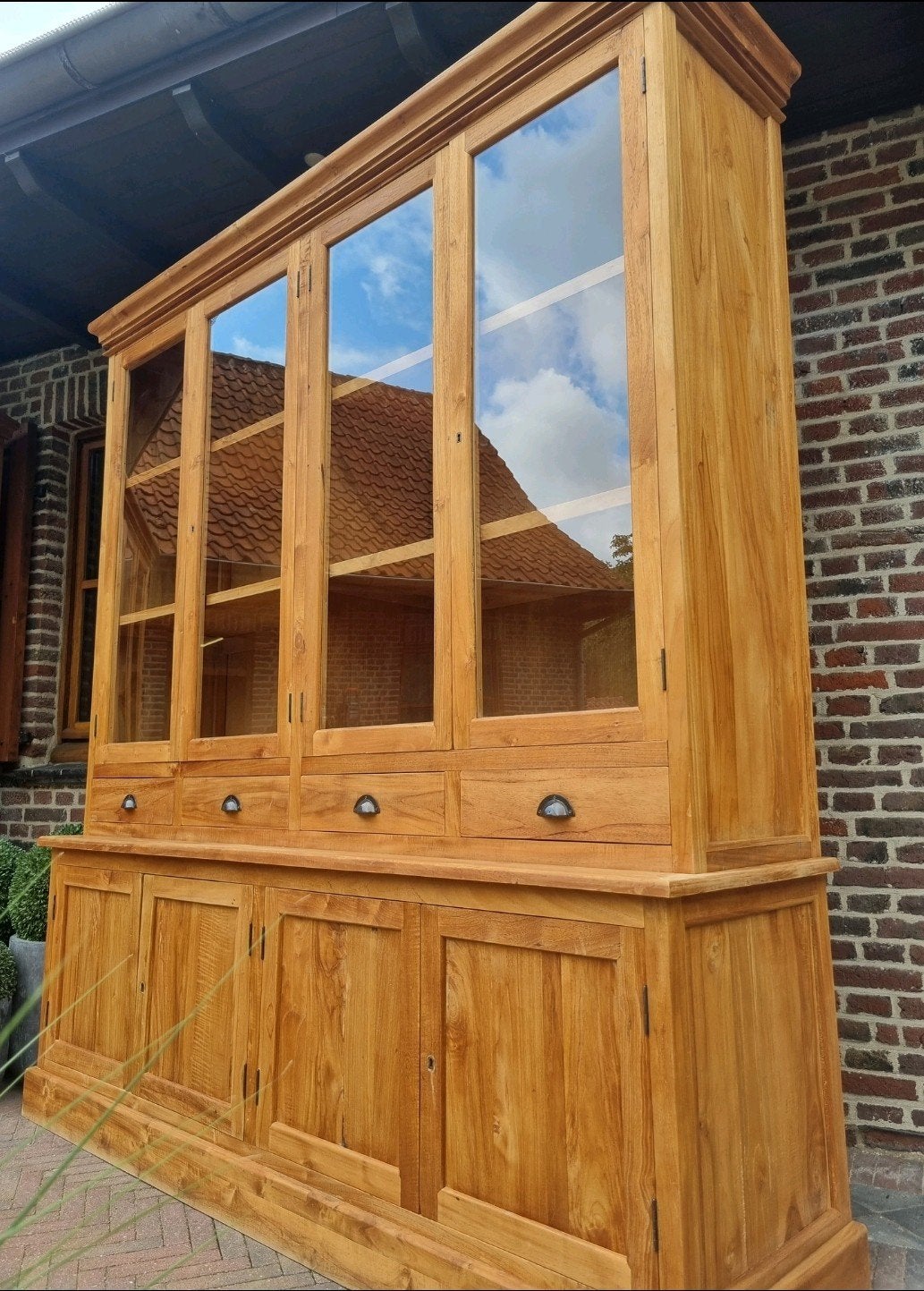 buffet/vitrine en teck ART:183/26, Teck, 25 à 50 cm, 200 cm ou plus, .