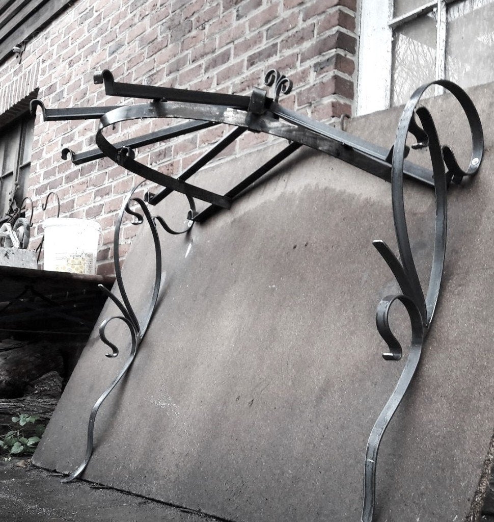 Auvent porte entrée fer forgé sur mesure, Enlèvement, Comme neuf