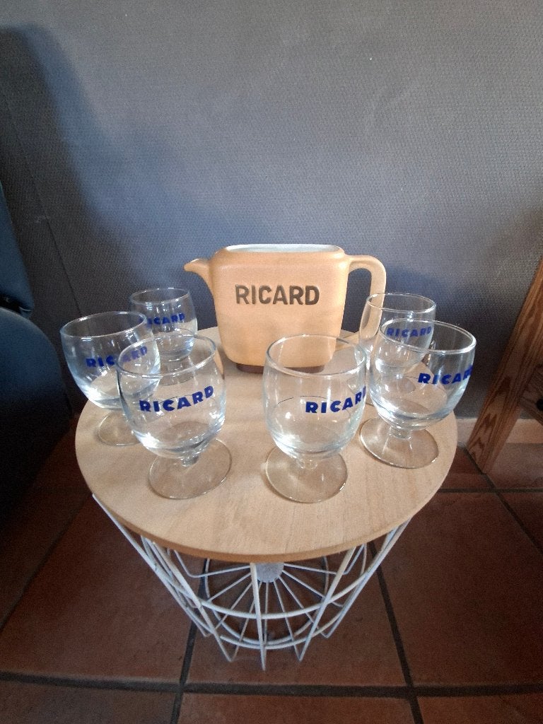 Carafe et verre ricard, Enlèvement, Comme neuf, Autres types