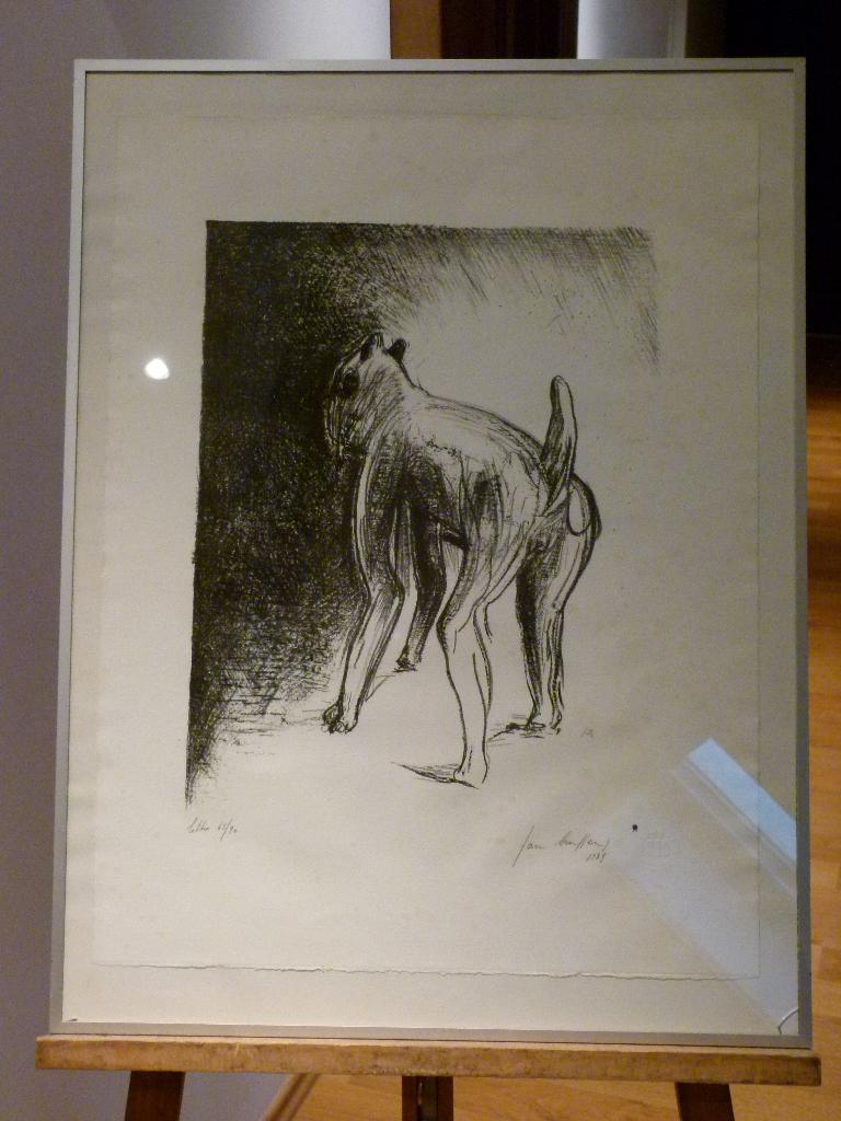 Jan BURSSENS Litho "Hond" 65/90 noir et blanc, Antiquités & Art, Art | Lithographies & Sérigraphies, Enlèvement