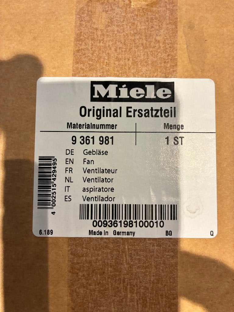 VENTILATOR MIELE DROOGKAST, Ophalen, Nieuw