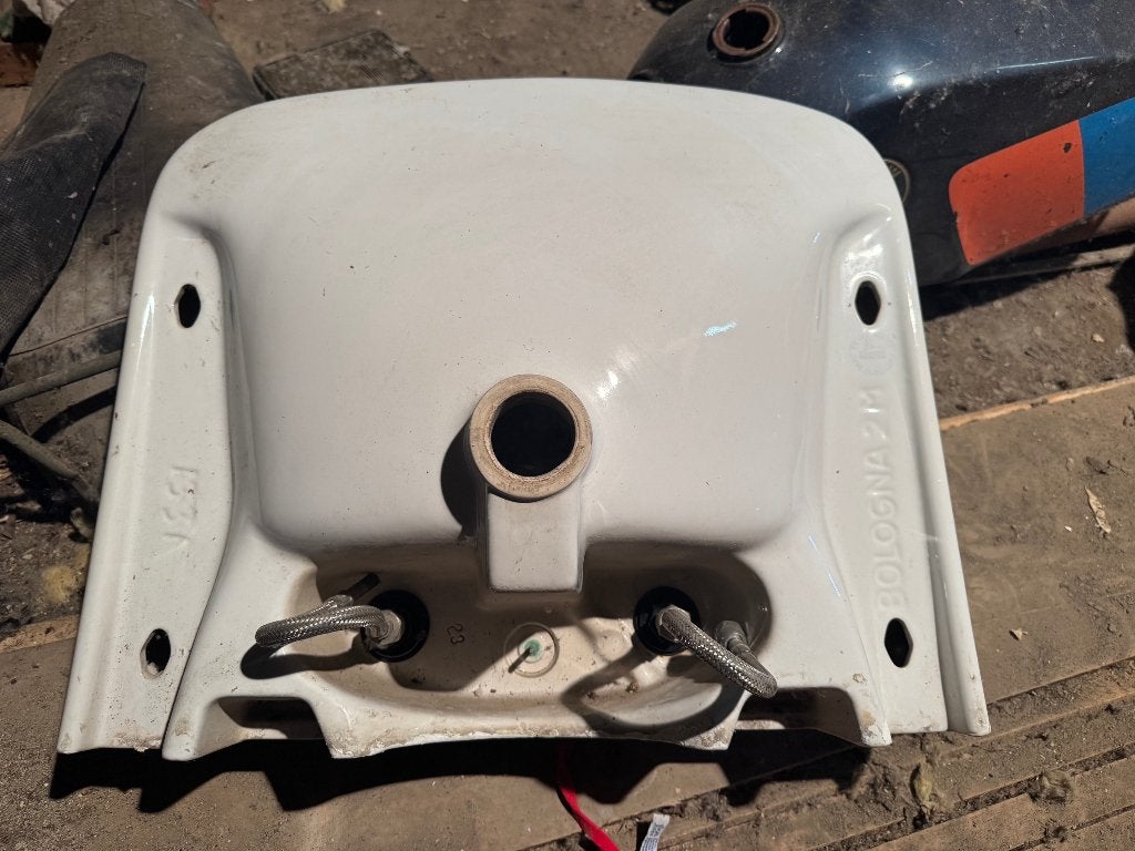 Lavabo bologna 211,  met twee grohe bolkranen, Ophalen, Gebruikt, 50 tot 100 cm, Minder dan 100 cm