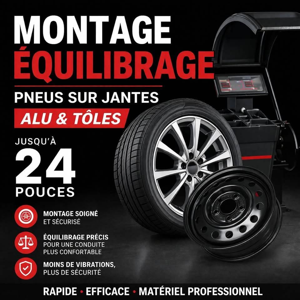 Montage & équilibrage pneus – jusqu’à 24 pouces, Enlèvement, Neuf