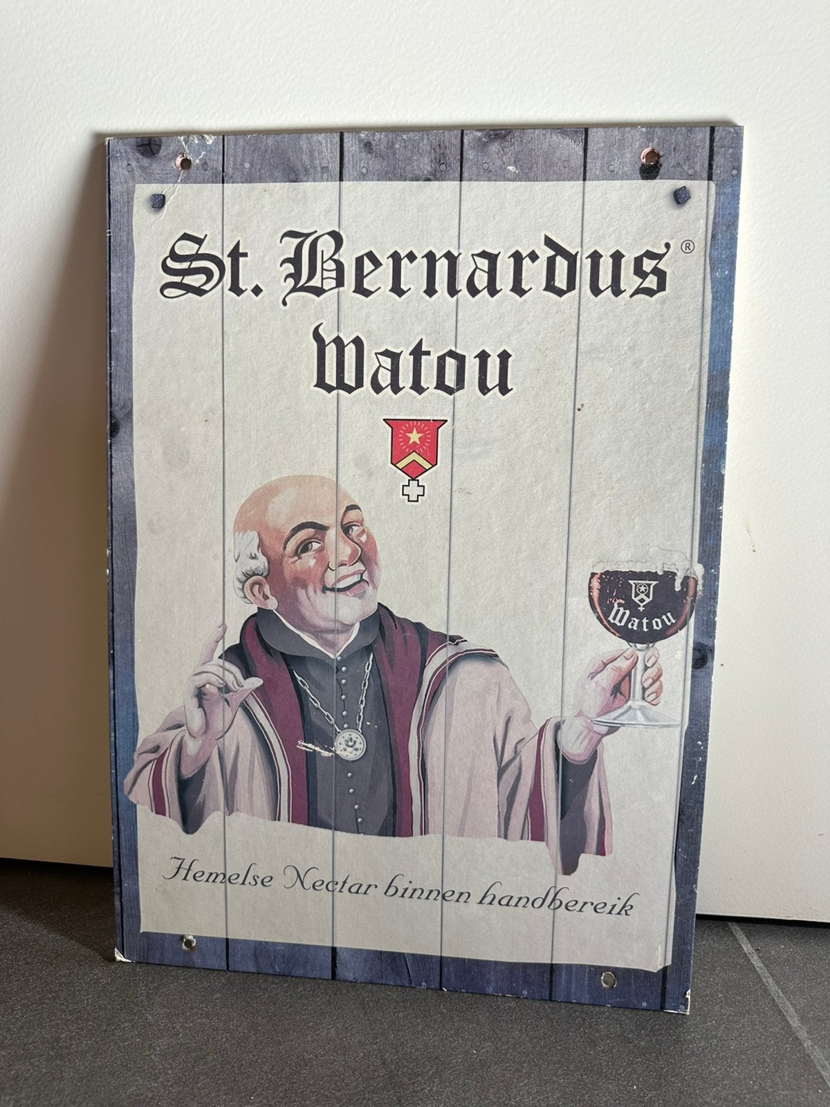 St bernardus reclamebord, Enlèvement ou Envoi, Comme neuf, Panneau publicitaire