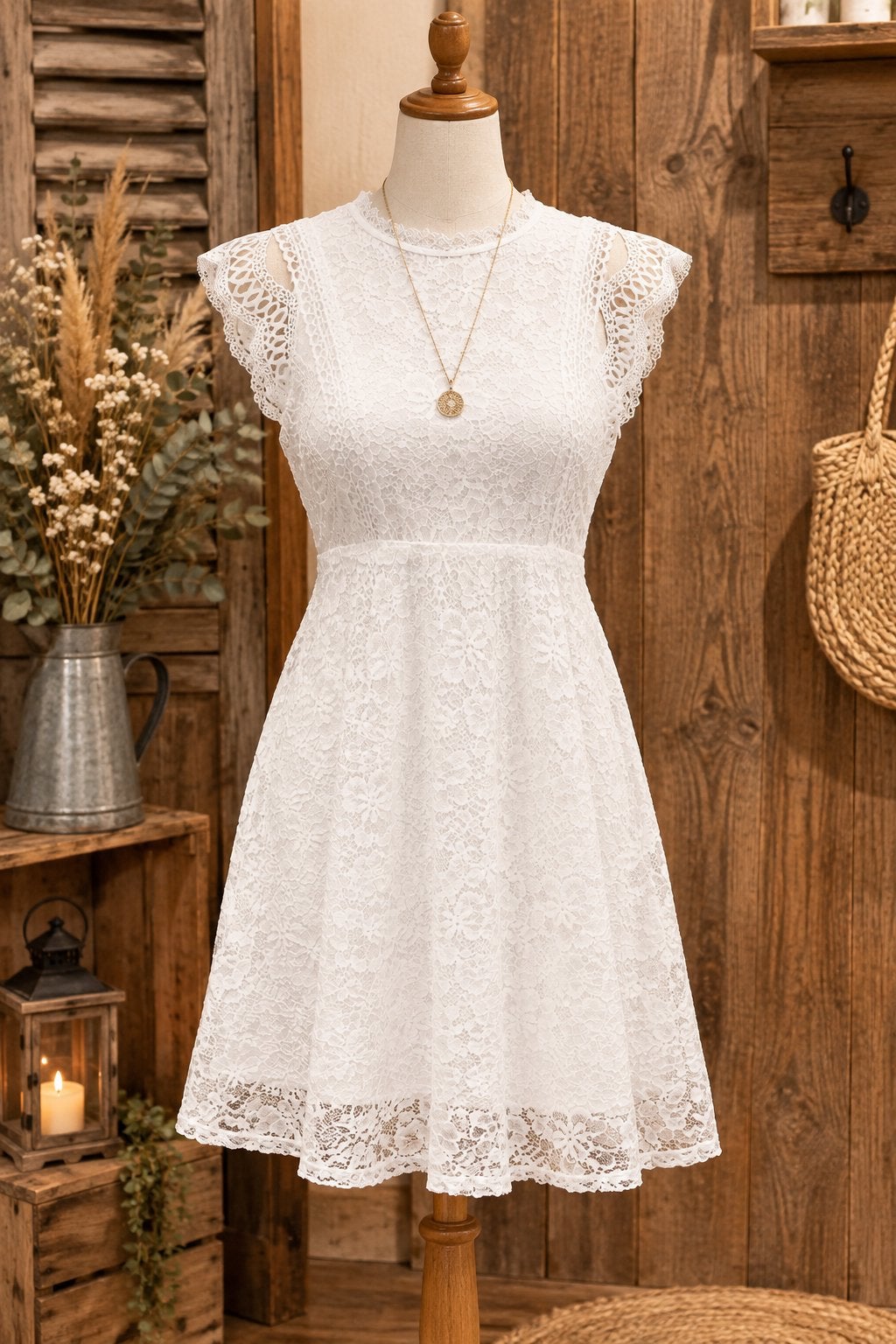 Robe blanche à dentelle Miss Culture Sud  TU, Kleding | Dames, Wit, Nieuw, Knielengte, Ophalen