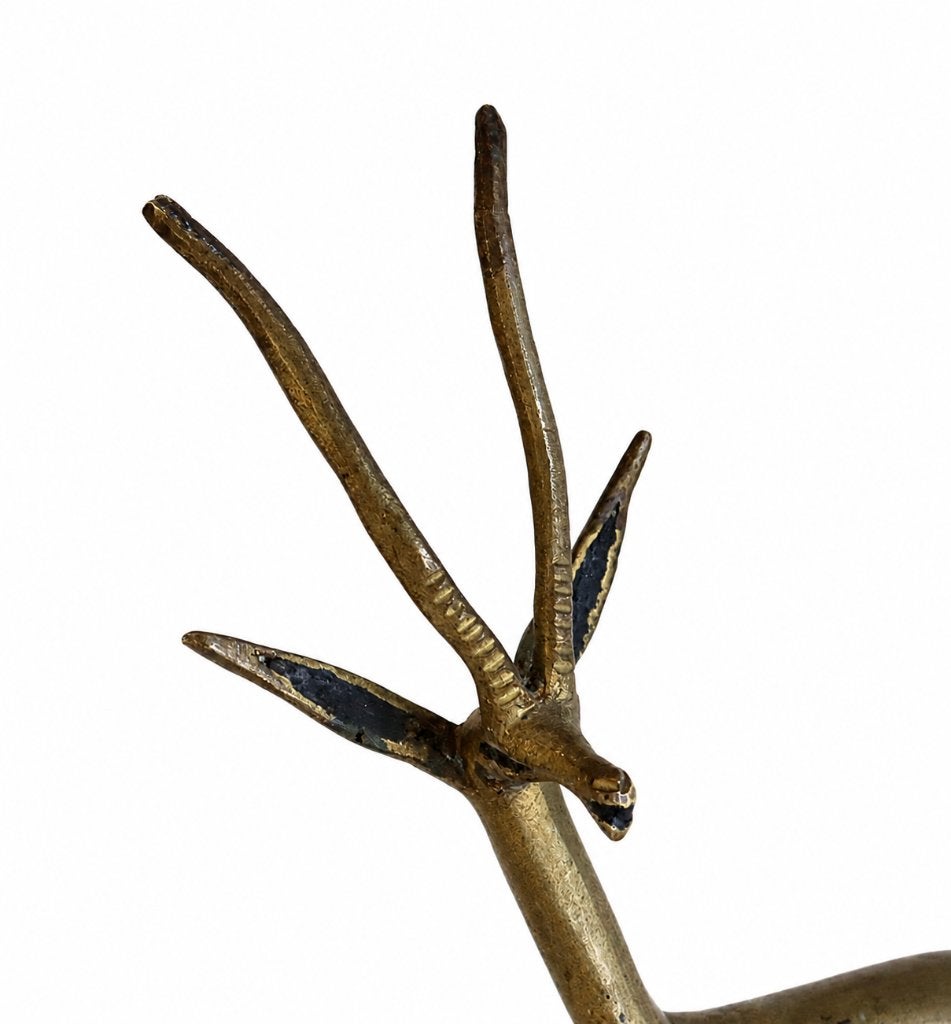 Vintage Beeld Brons Gazelle Beeldje Hert, Antiek en Kunst, Ophalen of Verzenden, Brons