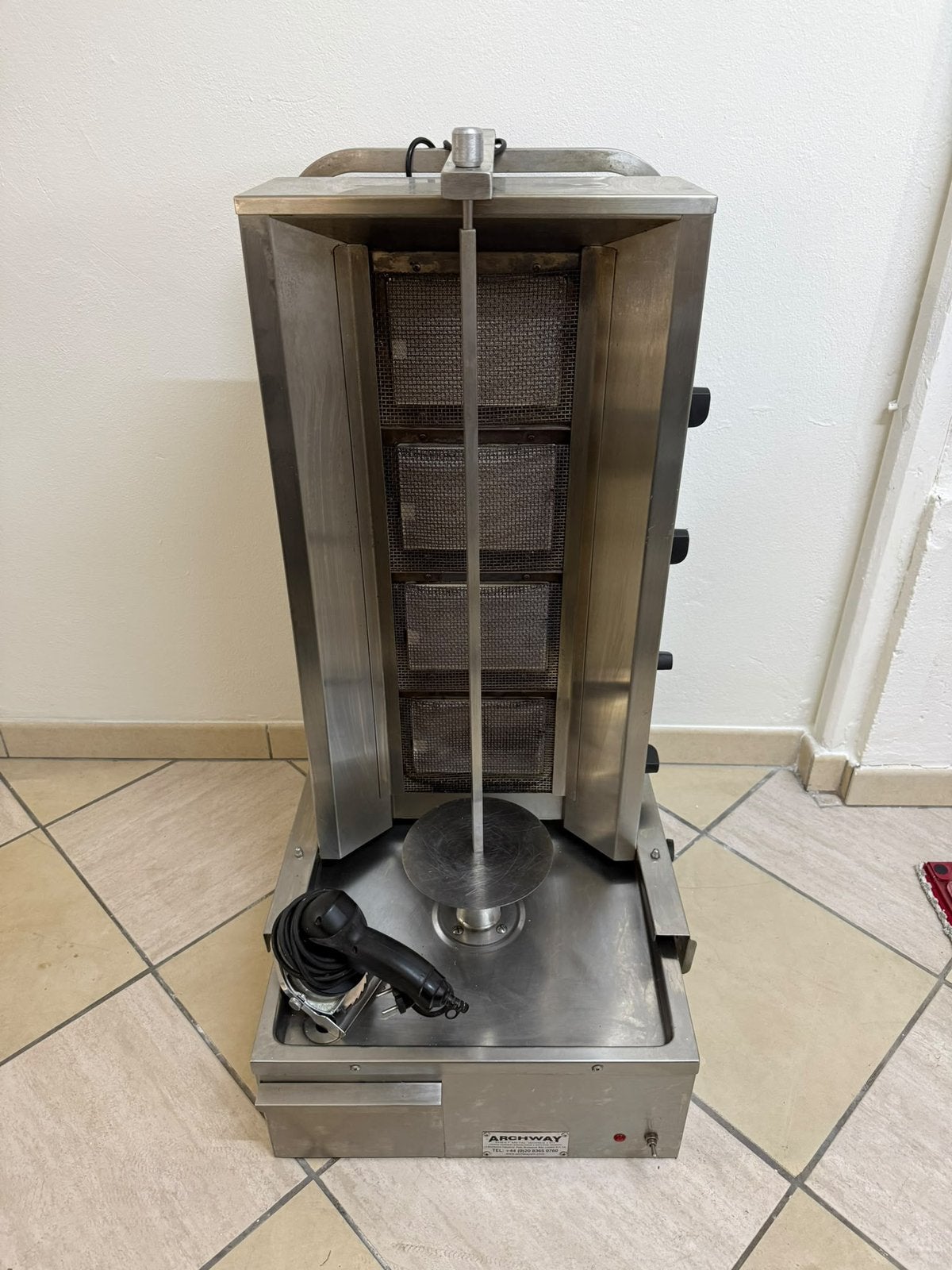 Archway gas shoarma / gyros / pita grill 4 branders, Ophalen, Gebruikt, Meubilair