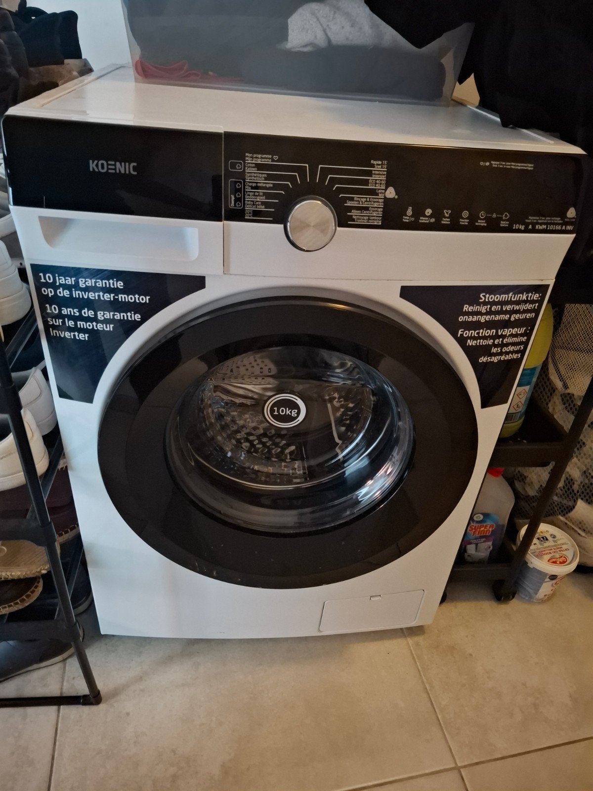 Koenic Wasmachine 10 kg - Energieklasse A - Inverter (1 jaar, Ophalen, Voorlader