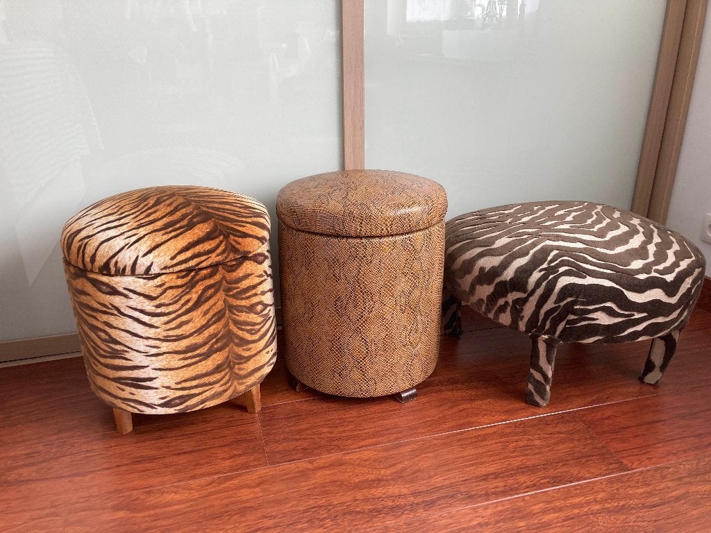 3 poufs neufs, tabouret, repose pieds, pouf, Enlèvement, Neuf