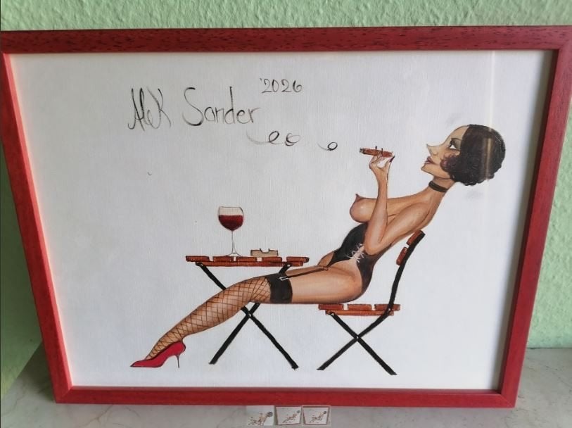 portret ``Madame Cohiba`` Alek Sander Berlin (Aperitief), Ophalen, 30 cm, 40 cm, Papier/karton