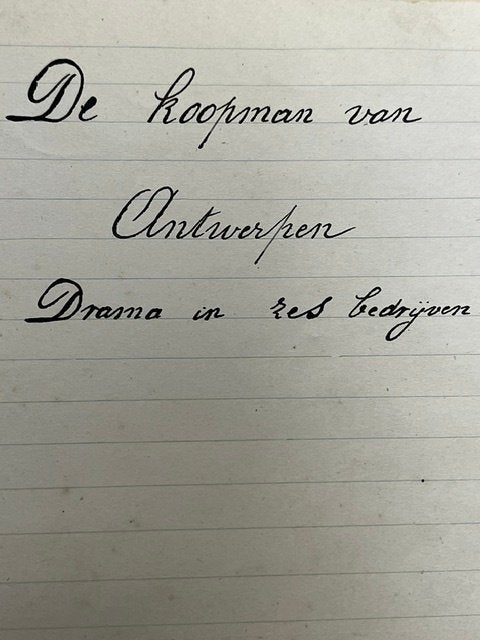XIXE. handgeschreven manuscript De Koopman van ANTWERPEN, Ophalen of Verzenden