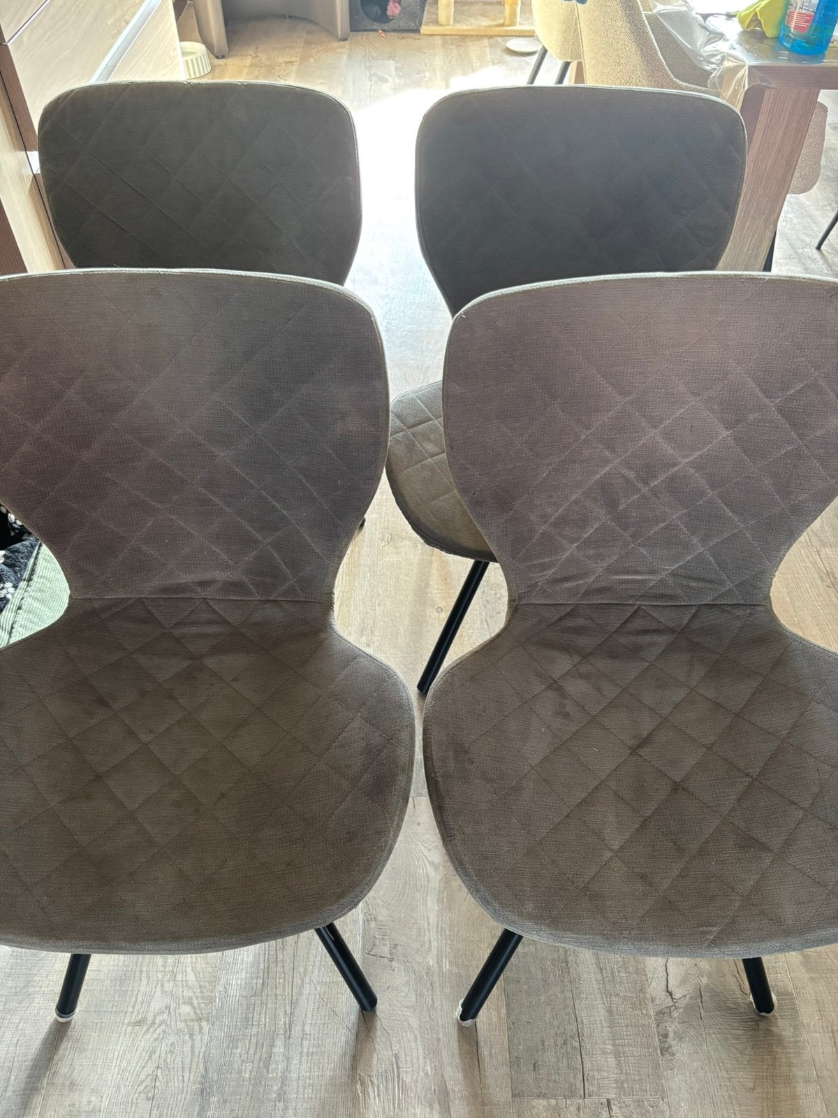 Gebruikte grijze stoelen ,zijn nog goede staat, Huis en Inrichting, Ophalen, Gebruikt, Vier, Modern
