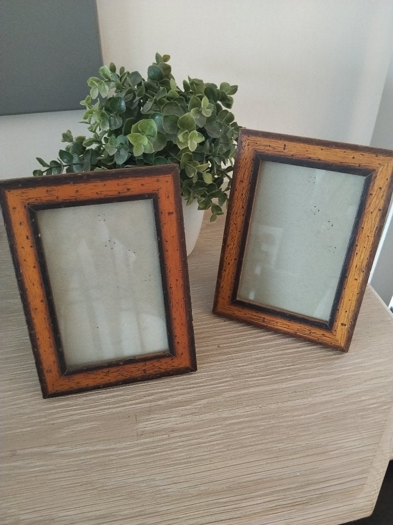 2 vintage houten fotolijsten, Enlèvement ou Envoi, Comme neuf, Bois, Avec verre