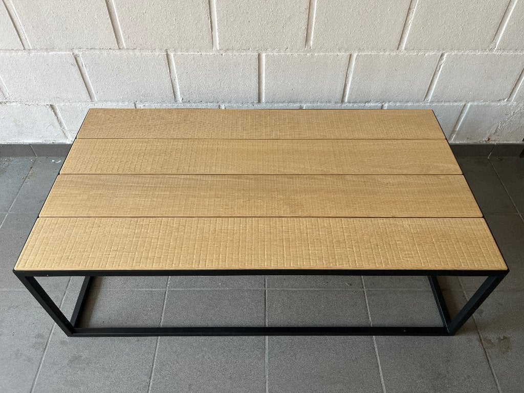 Salontafel zwart/ licht hout, Ophalen, Landelijk modern, 100 tot 150 cm, 50 tot 100 cm