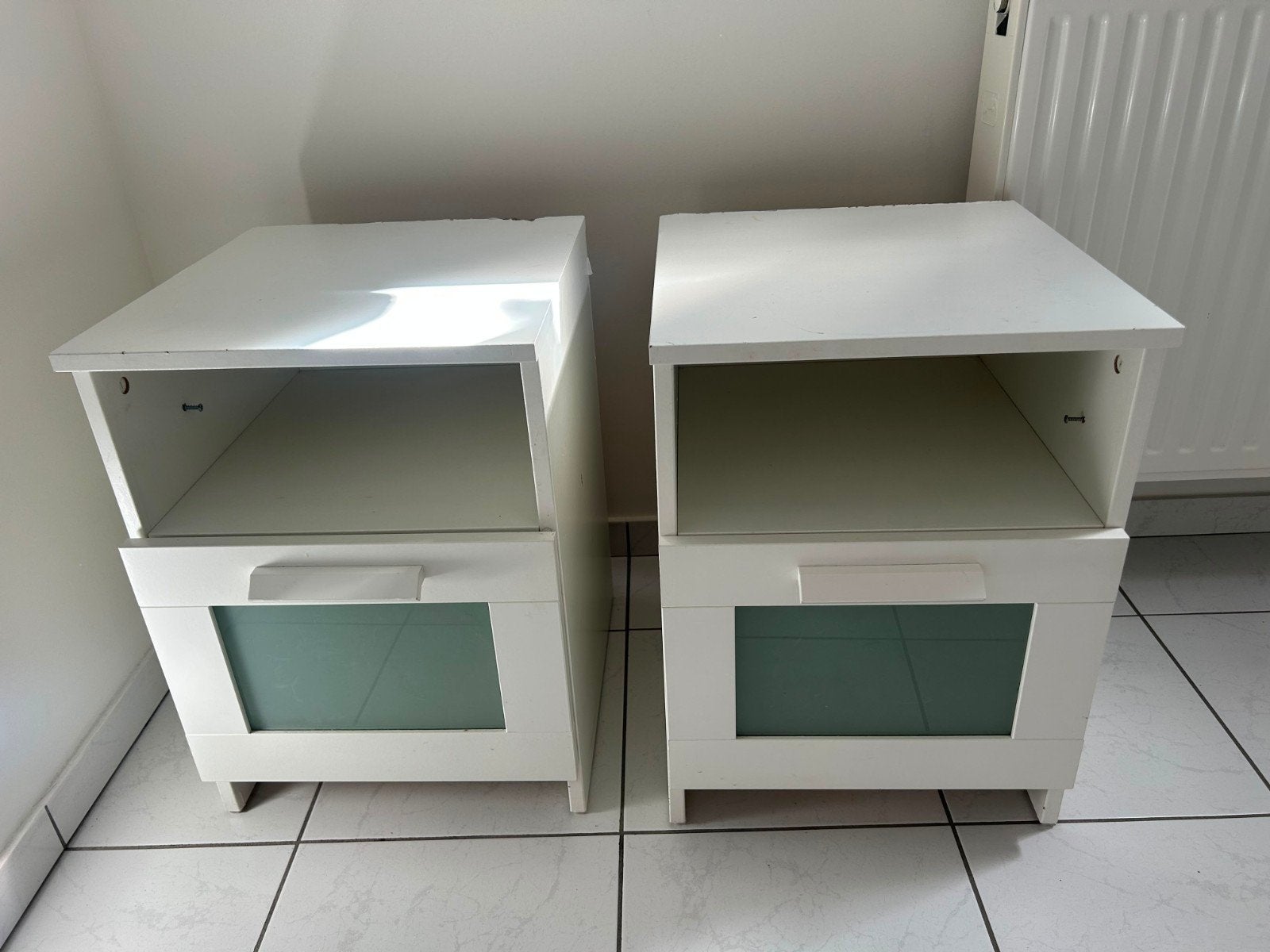​Set of 2 IKEA BRIMNES Bedside Tables, Maison & Meubles, Enlèvement, Utilisé