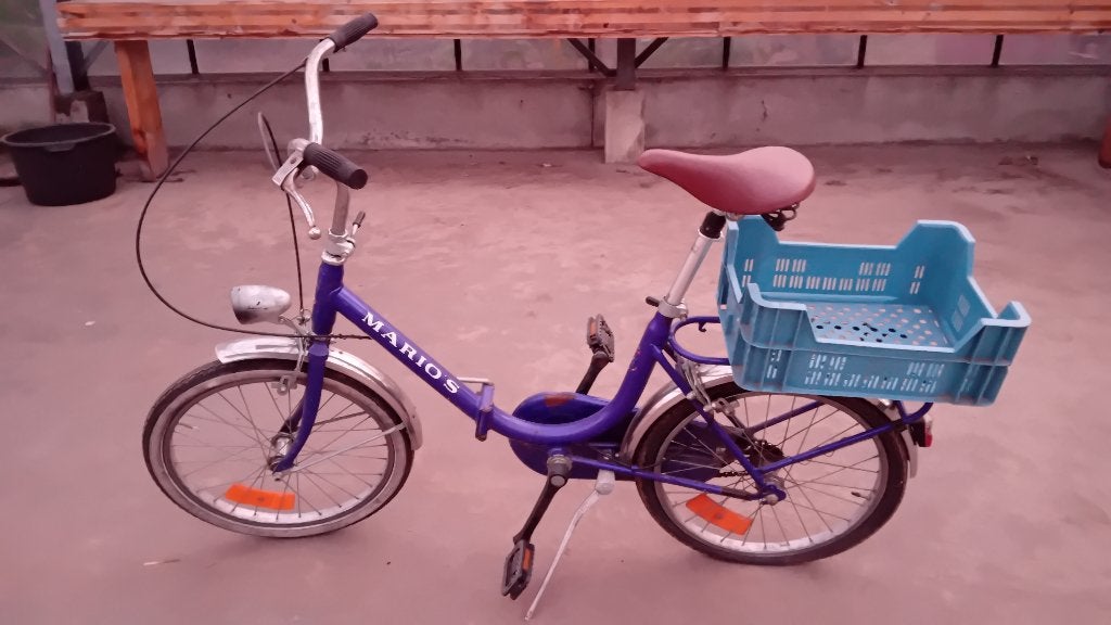 Plooifiets retro, Gebruikt, Velgrem, Versnellingen, Deels opvouwbaar