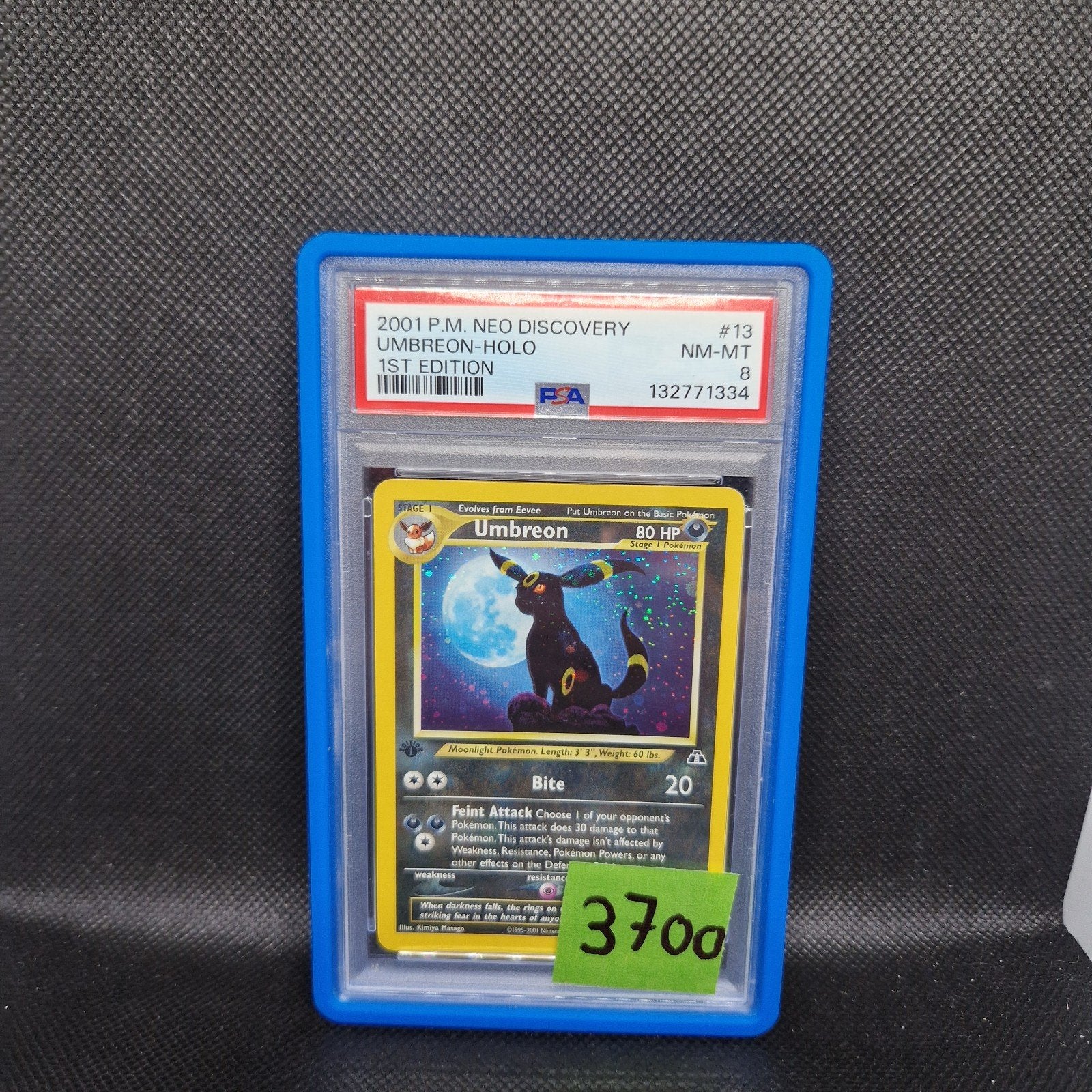 Umbreon Holo 1st Edition Neo Discovery PSA 8, Ophalen of Verzenden