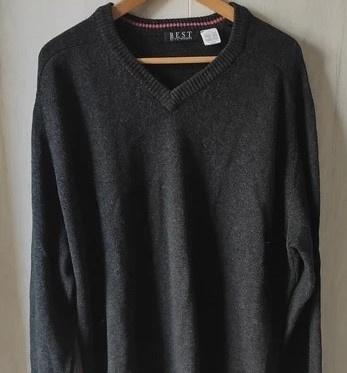 BEST: nieuw antraciet grijs wollen pullover V-hals trui , M, Maat 48/50 (M), Nieuw, Ophalen of Verzenden, Grijs