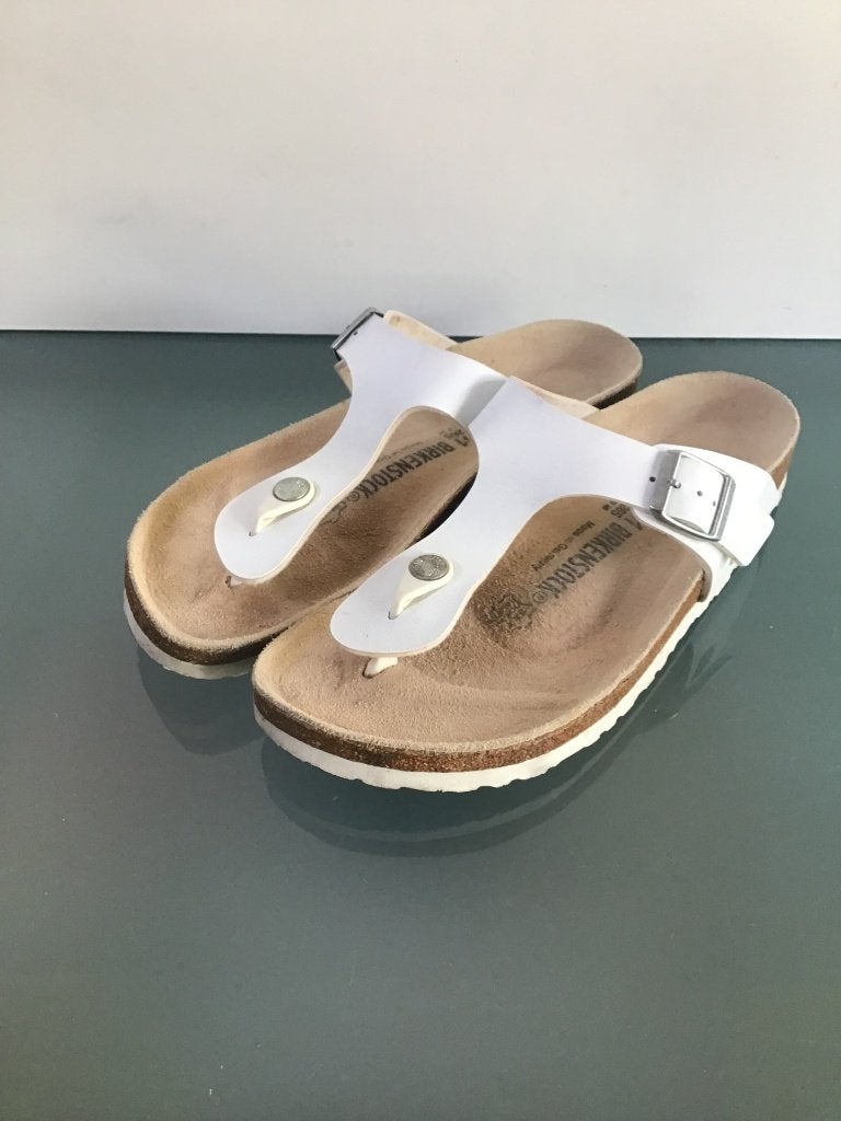 Birkenstock 41 | Gizeh wit | Gratis verzenden, Slippers, Verzenden, Wit, Zo goed als nieuw