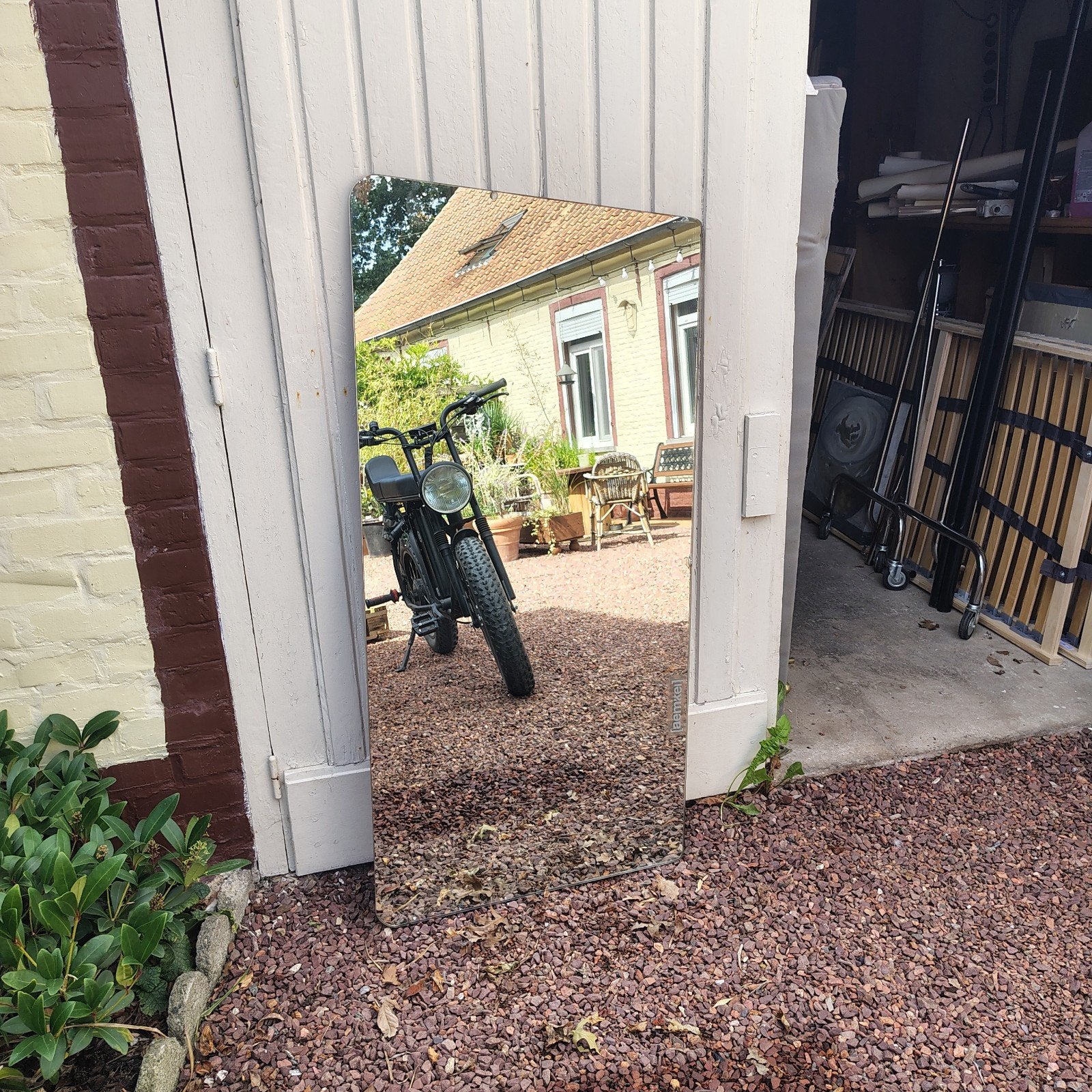 Grote vintage asymmetrische spiegel, Huis en Inrichting, Ophalen