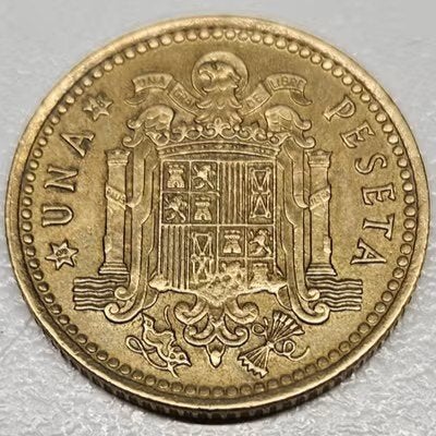 Spanje : 1 Peseta 1966(68) KM#796 Ref 16910, Postzegels en Munten, Ophalen of Verzenden, Overige landen, Losse munt