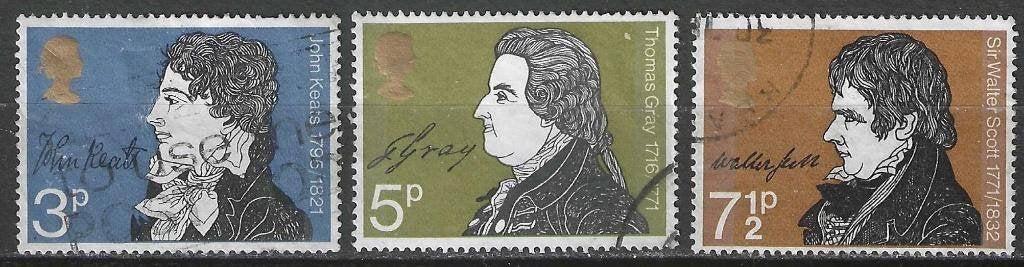 Groot-Brittannie 1971 - Yvert 640-642 - Literatuur  (ST), Postzegels en Munten, Postzegels | Europa | UK, Gestempeld, Verzenden