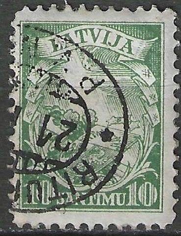 Letland 1934 - Yvert 203 - Wapenschild -10 s.  (ST), Verzenden, Polen, Gestempeld