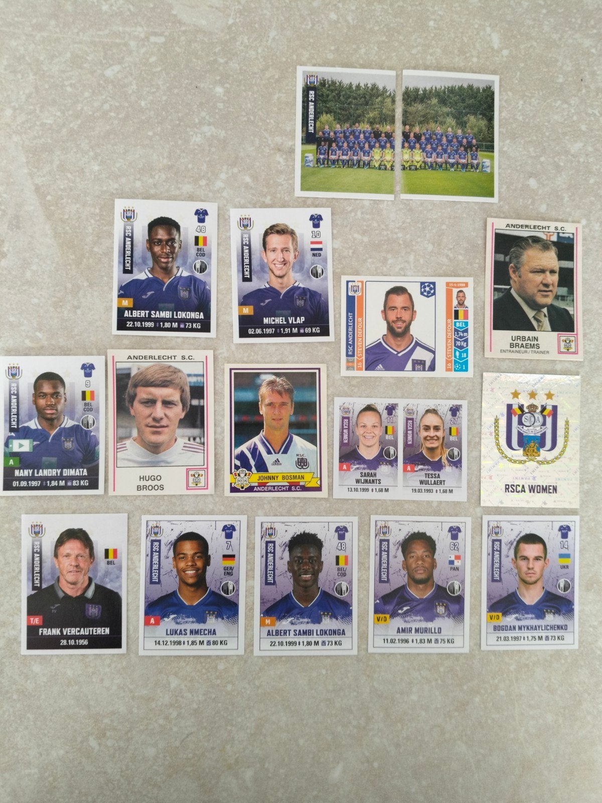 16 Panini stickers RSCA Anderlecht, Ophalen of Verzenden