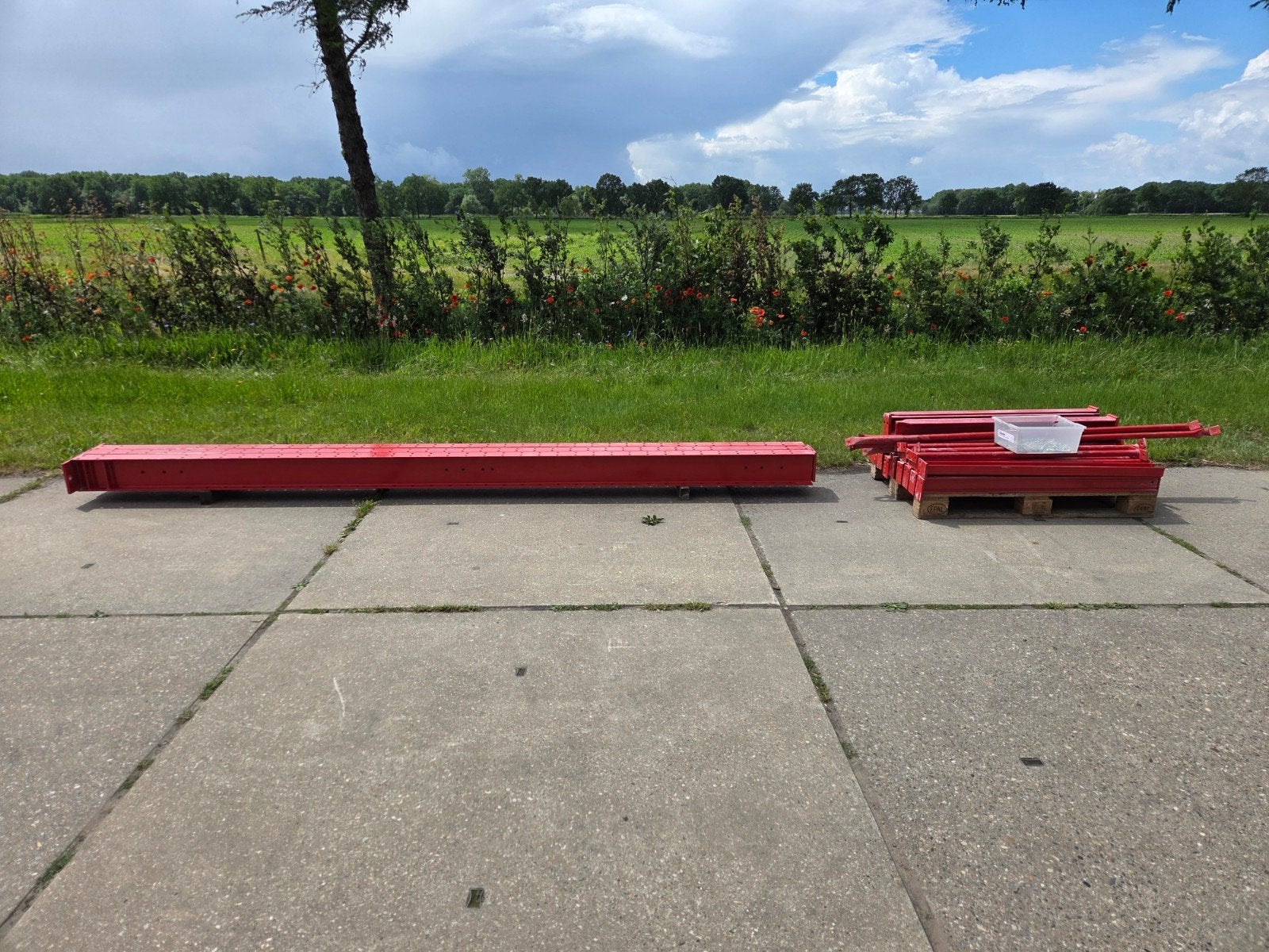 Draagarmstelling enkelzijdig 4.0x1.2x2.5m  3xst 18x arm., Ophalen
