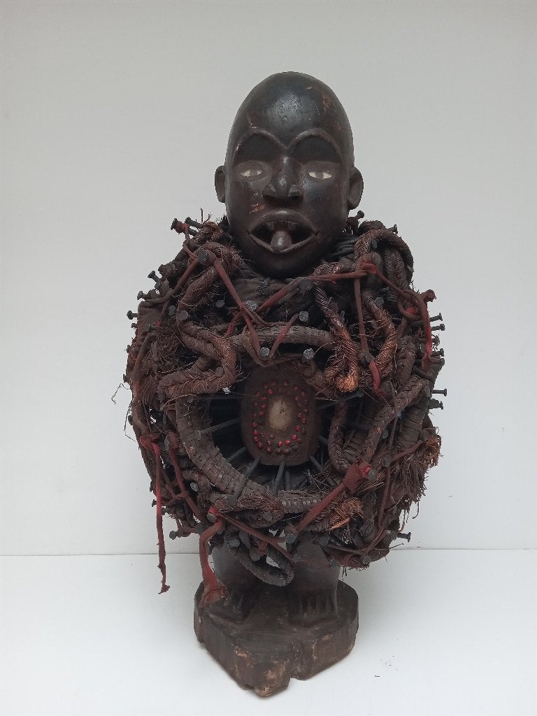 Statue africaine, Antiquités & Art, Afrique, Bois, Fait main, Multicolore