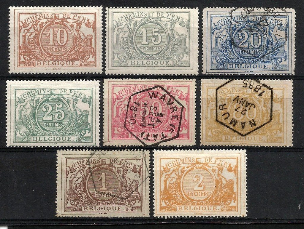 1882 Witte cijfers op gelijnde achtergrond OBP TR7/14, Enlèvement ou Envoi, Autre, Affranchi, Autre