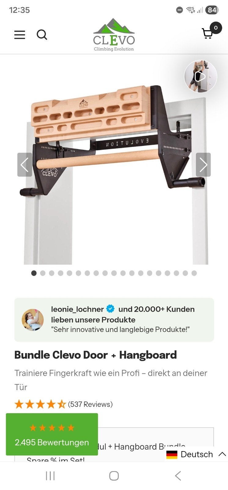 Clevo climbing: klim hang board. Nooit gebruikt, nog nieuw !, Sport en Fitness, Ophalen